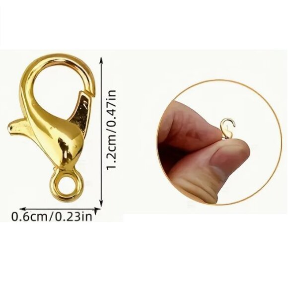 Premium Alloy Lobster Claw Clasps Gold Small 20pcs - Picture 2 of 2